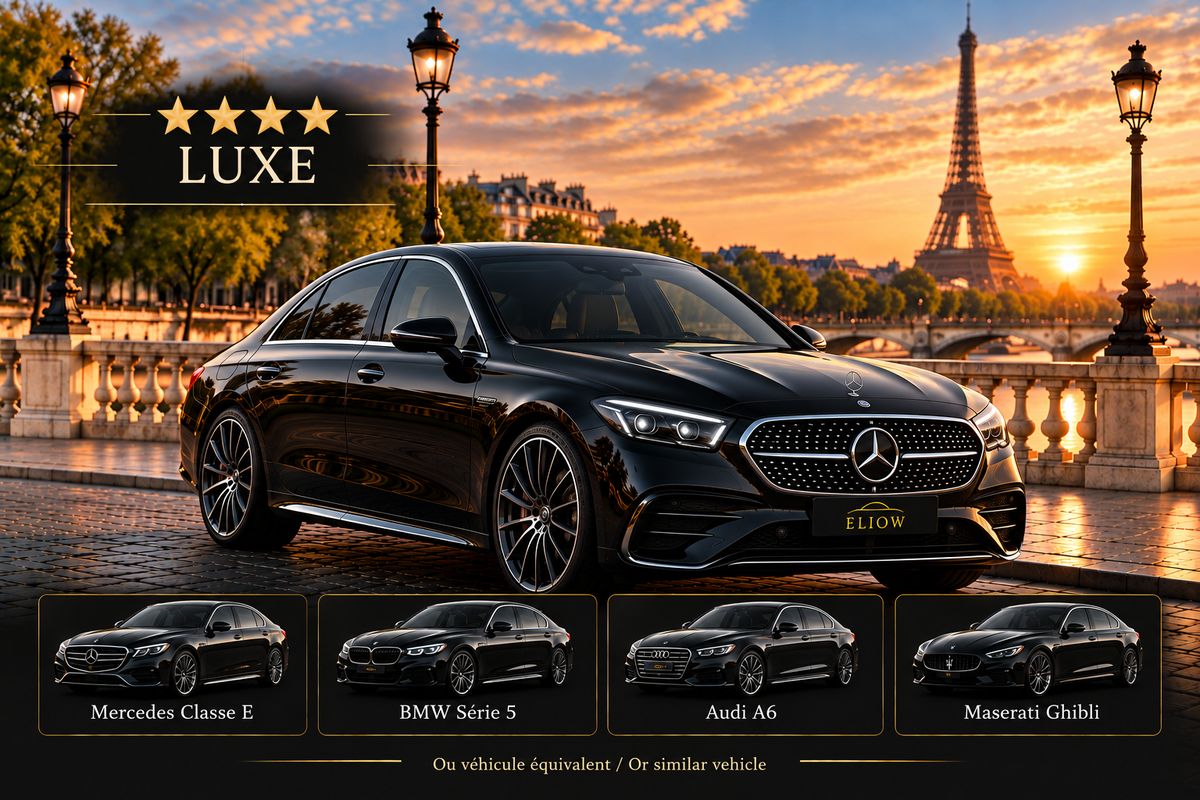 Luxe – Mercedes Classe E, BMW Série 5, Audi A6 ou équivalent