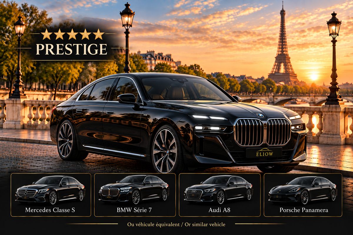 Prestige – Mercedes Classe S, Audi A8, BMW Série 7 ou équivalent